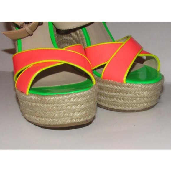 Enzo Angiolini Pink Yellow Green and Taupe Leather - Picture 4 of 12